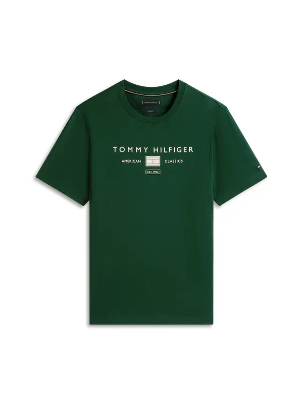TOMMY HILFIGER TOMMY HILFIGER Majica 'BRAND LOVE'  kremna / zelena