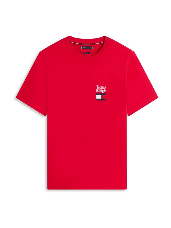 TOMMY HILFIGER TOMMY HILFIGER Majica 'Brand Love'  rdeča