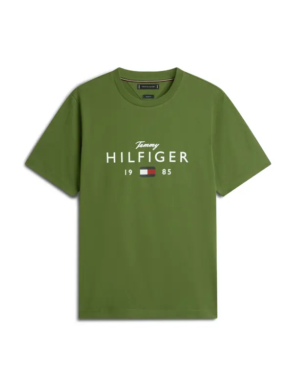 TOMMY HILFIGER TOMMY HILFIGER Majica 'BRAND LOVE'  zelena / rdeča / črna / bela