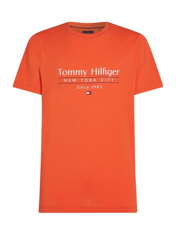 TOMMY HILFIGER TOMMY HILFIGER Majica 'CENTER STACK'  mornarska / oranžna / rdeča / bela