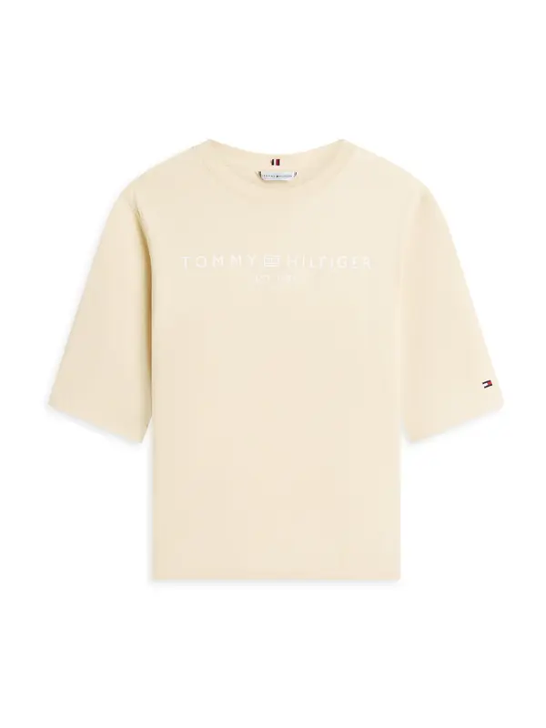 TOMMY HILFIGER TOMMY HILFIGER Majica  chamois / mornarska / rdeča / bela