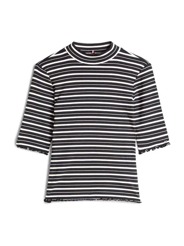 TOMMY HILFIGER TOMMY HILFIGER Majica  črna / bela