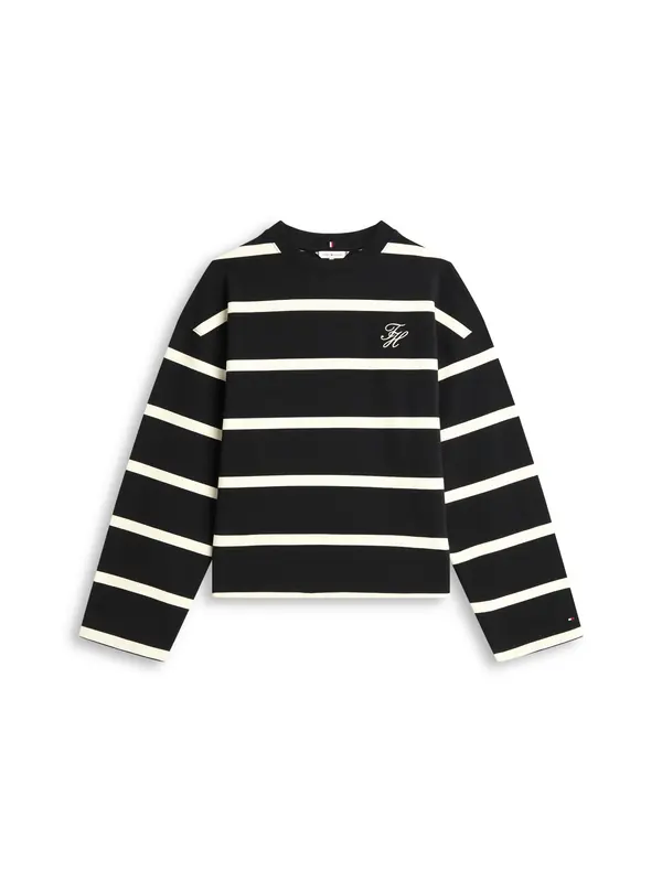 TOMMY HILFIGER TOMMY HILFIGER Majica  črna / bela