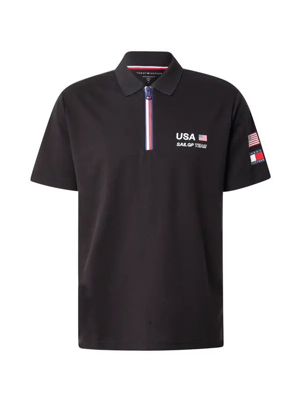 TOMMY HILFIGER TOMMY HILFIGER Majica  črna / bela