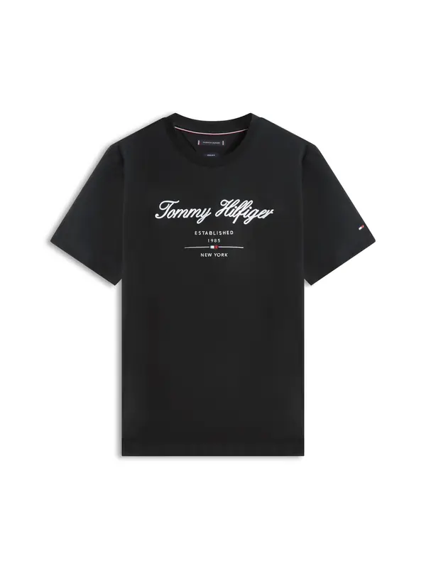 TOMMY HILFIGER TOMMY HILFIGER Majica  črna / bela