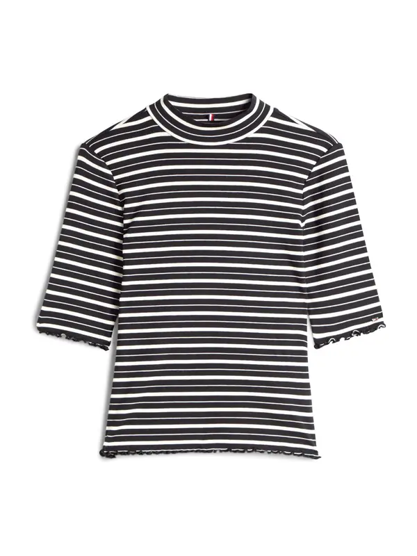TOMMY HILFIGER TOMMY HILFIGER Majica  črna / bela