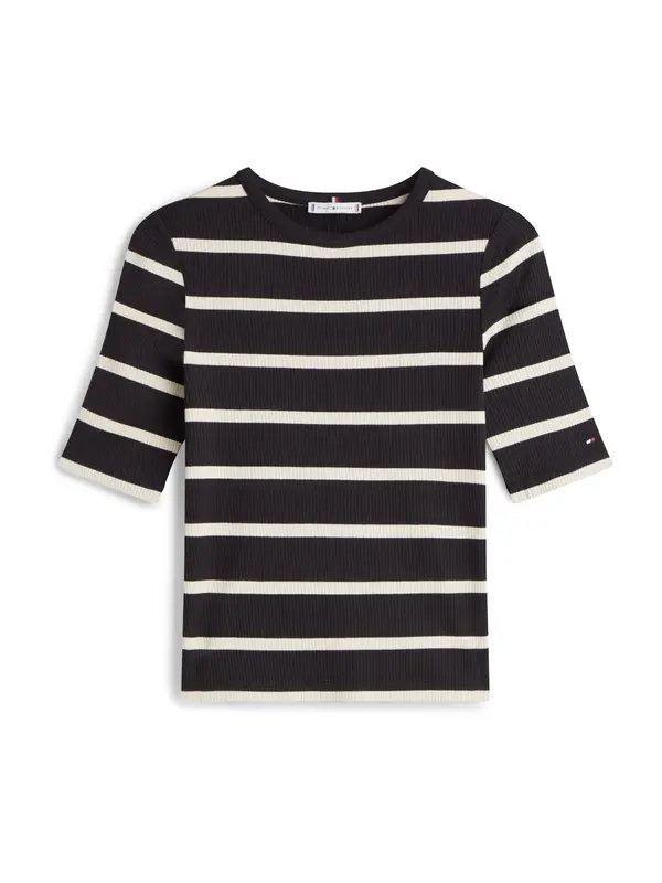 TOMMY HILFIGER TOMMY HILFIGER Majica  črna / off-bela