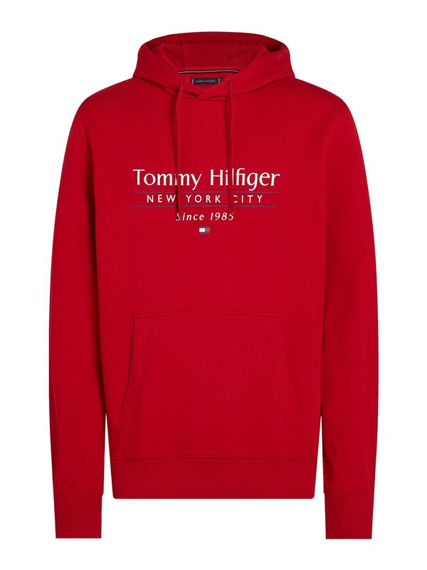 TOMMY HILFIGER TOMMY HILFIGER Majica  dimno-siva / rdeča / bela