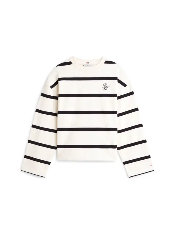 TOMMY HILFIGER TOMMY HILFIGER Majica  ecru / črna