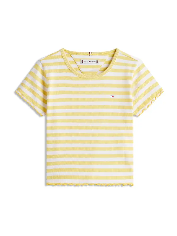 TOMMY HILFIGER TOMMY HILFIGER Majica 'ESSENTIAL'  limona / bela