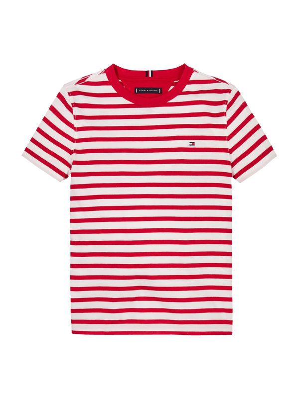TOMMY HILFIGER TOMMY HILFIGER Majica 'Essential'  rdeča / bela