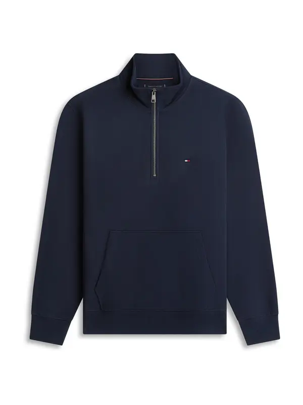 TOMMY HILFIGER TOMMY HILFIGER Majica 'Flag Embroidery Quarter-zip'  mornarska