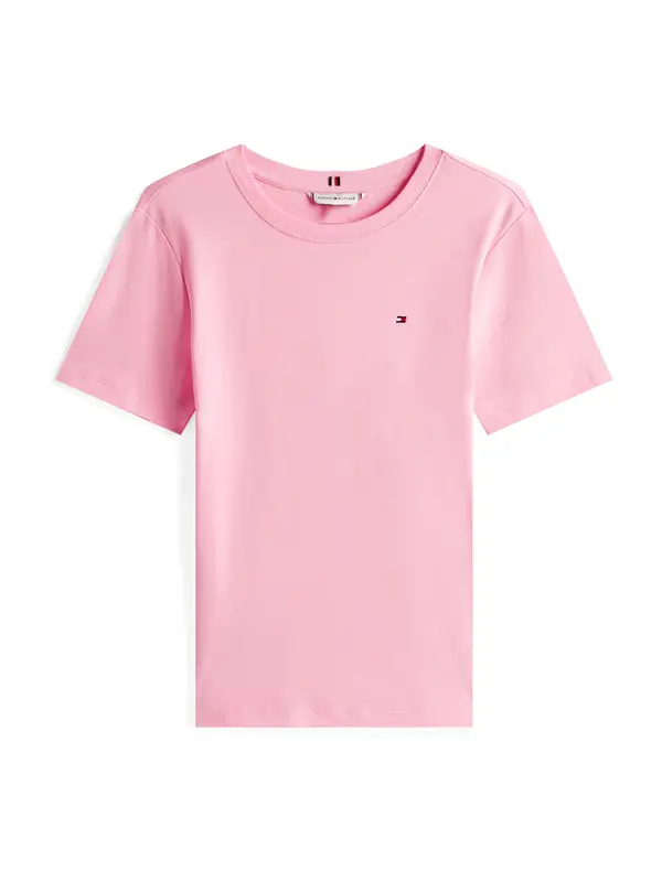 TOMMY HILFIGER TOMMY HILFIGER Majica 'Flag Embroidery Slim'  roza