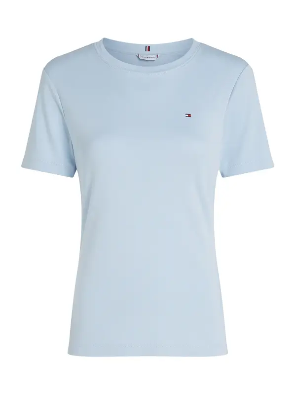 TOMMY HILFIGER TOMMY HILFIGER Majica 'Flag Embroidery Slim'  svetlo modra
