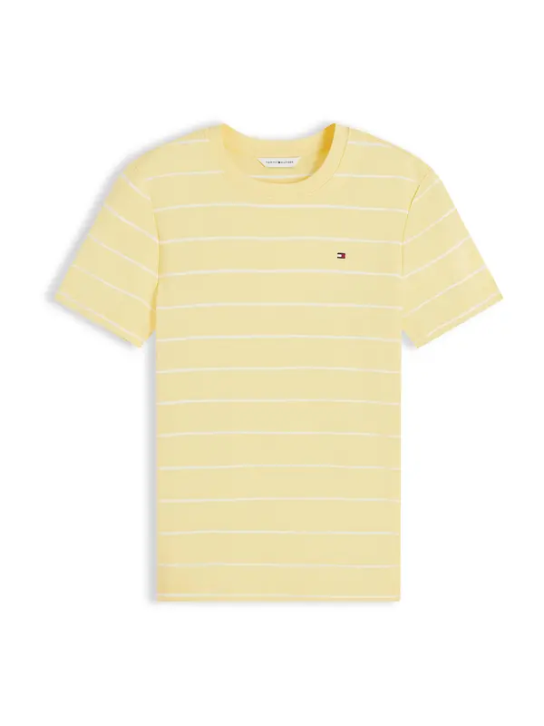TOMMY HILFIGER TOMMY HILFIGER Majica 'Flag Embroidery Slim'  svetlo rumena / bela