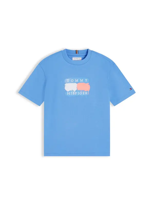 TOMMY HILFIGER TOMMY HILFIGER Majica 'Flag Graffiti'  modra / melona / bela