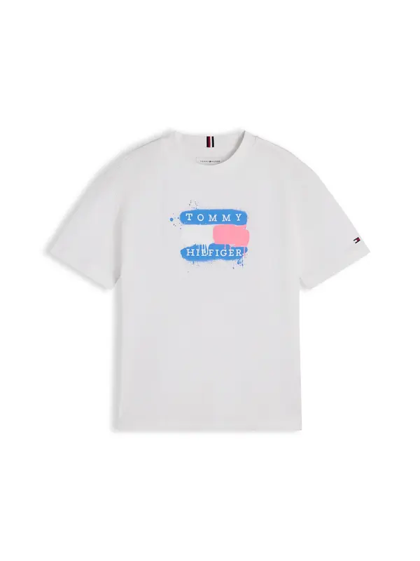 TOMMY HILFIGER TOMMY HILFIGER Majica 'Flag Graffiti'  modra / oranžna / bela