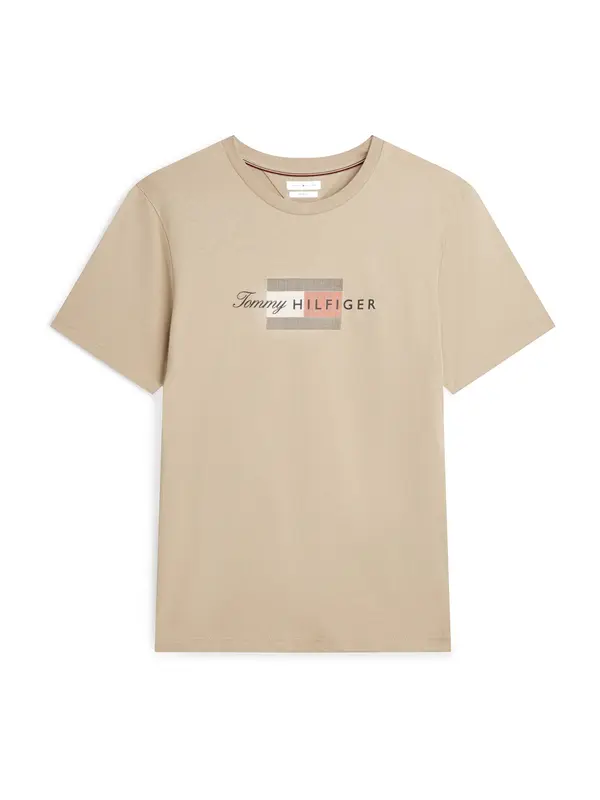 TOMMY HILFIGER TOMMY HILFIGER Majica 'Flag Graphic'  bež / svetlo rdeča / črna / bela
