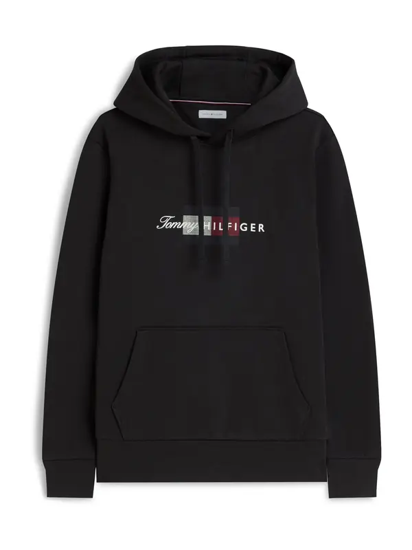 TOMMY HILFIGER TOMMY HILFIGER Majica 'Flag Graphic Drawstring'  burgund / črna / bela
