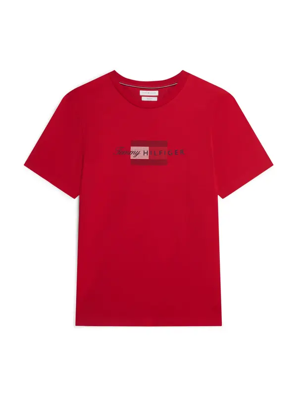 TOMMY HILFIGER TOMMY HILFIGER Majica 'Flag Graphic'  kremna / mornarska / rdeča