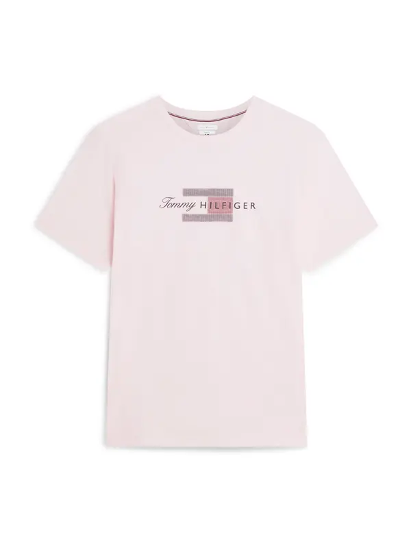 TOMMY HILFIGER TOMMY HILFIGER Majica 'Flag Graphic'  mornarska / pastelno roza / rdeča
