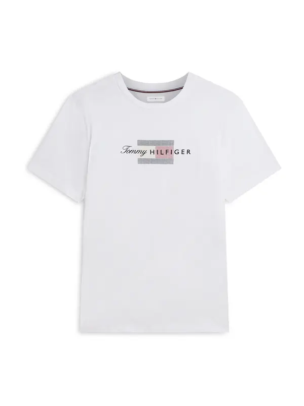 TOMMY HILFIGER TOMMY HILFIGER Majica 'Flag Graphic'  rdeča / črna / bela