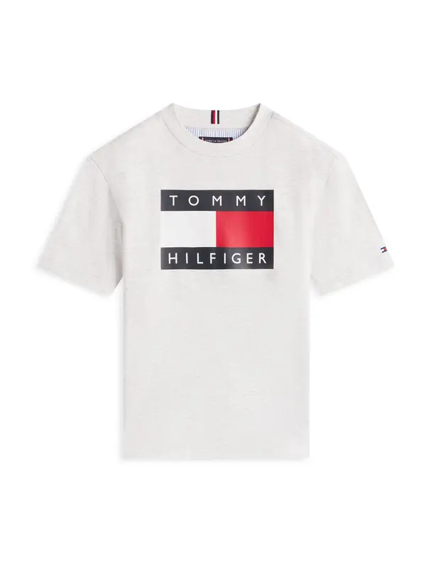 TOMMY HILFIGER TOMMY HILFIGER Majica 'HERITAGE'  svetlo siva / rdeča / črna / bela