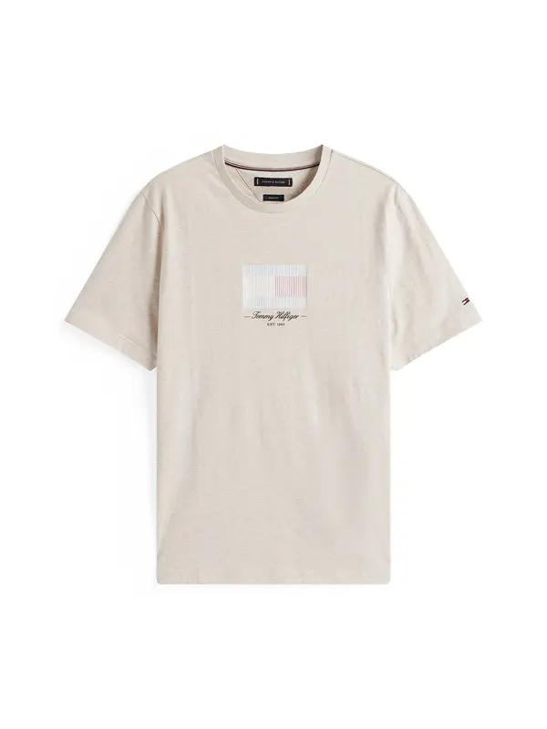 TOMMY HILFIGER TOMMY HILFIGER Majica 'ITHACA'  svetlo bež / pastelno modra / živo rdeča / črna