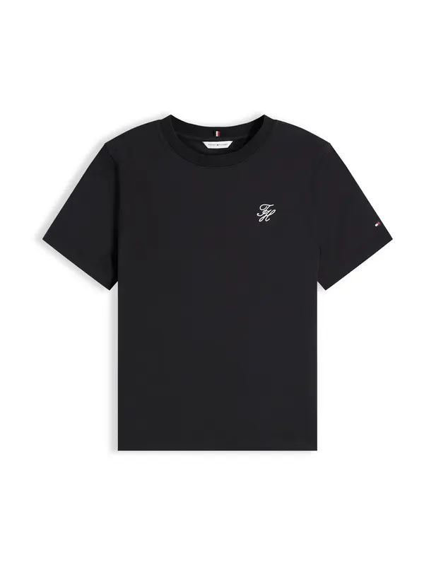 TOMMY HILFIGER TOMMY HILFIGER Majica 'Logo Embroidery'  črna