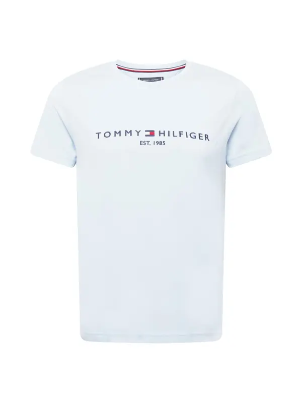 TOMMY HILFIGER TOMMY HILFIGER Majica 'Logo Embroidery Slim'  mornarska / svetlo modra / rdeča / bela