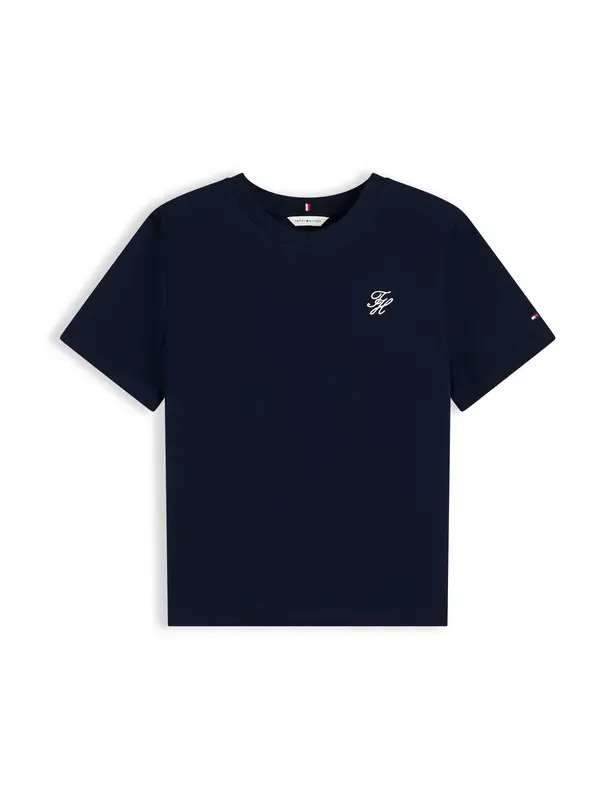 TOMMY HILFIGER TOMMY HILFIGER Majica 'Logo Embroidery'  temno modra