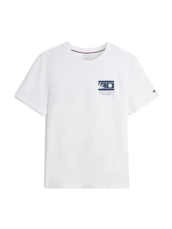TOMMY HILFIGER TOMMY HILFIGER Majica 'Logo Graphic'  mornarska / bela