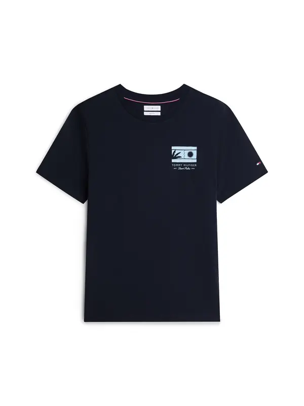 TOMMY HILFIGER TOMMY HILFIGER Majica 'Logo Graphic'  mornarska / svetlo modra