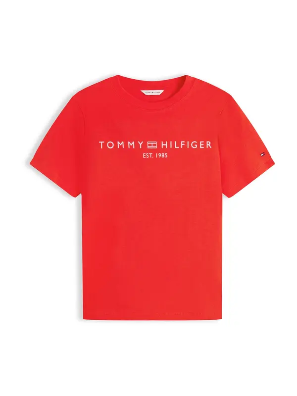 TOMMY HILFIGER TOMMY HILFIGER Majica 'Logo'  rdeča / bela