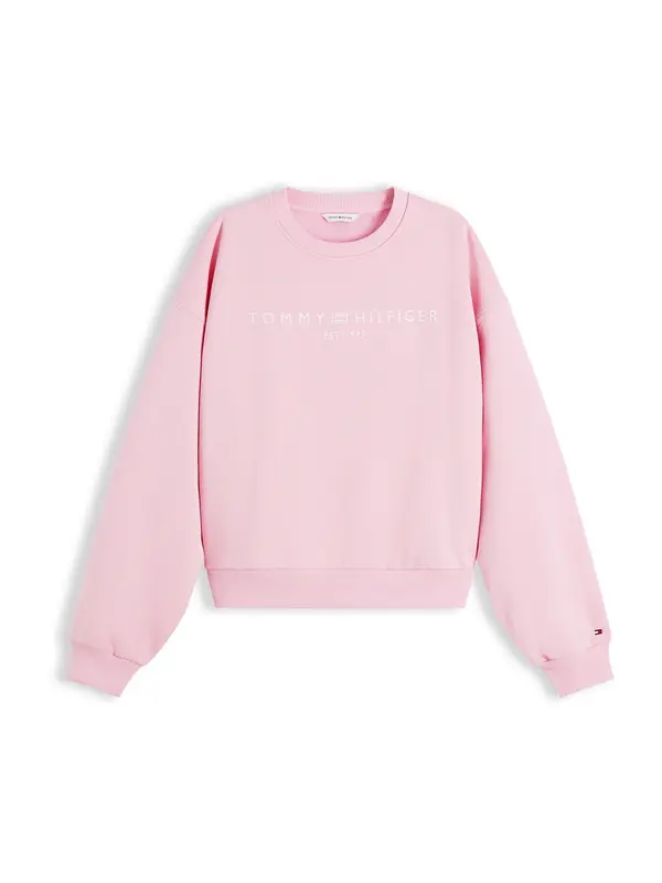 TOMMY HILFIGER TOMMY HILFIGER Majica 'Logo Relaxed'  roza / bela