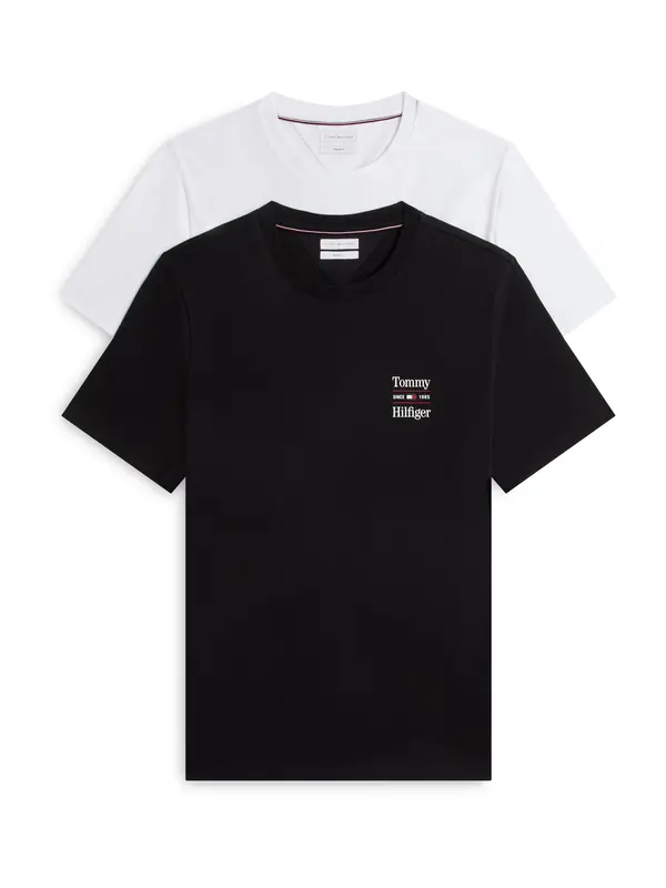 TOMMY HILFIGER TOMMY HILFIGER Majica 'Logo T'  črna / bela