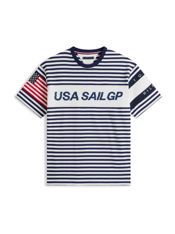 TOMMY HILFIGER TOMMY HILFIGER Majica  marine / rdeča / bela