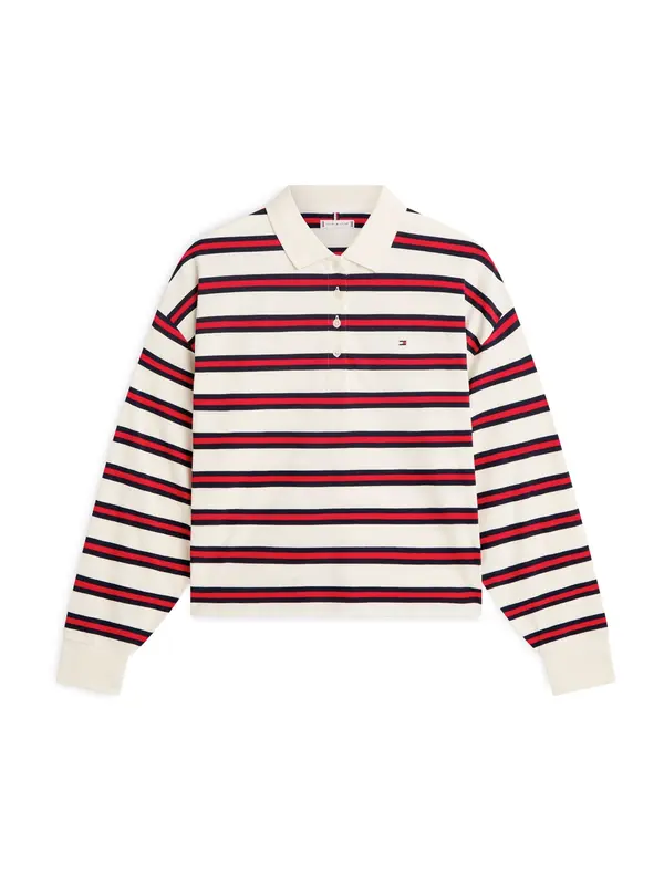 TOMMY HILFIGER TOMMY HILFIGER Majica  marine / temno rdeča / bela