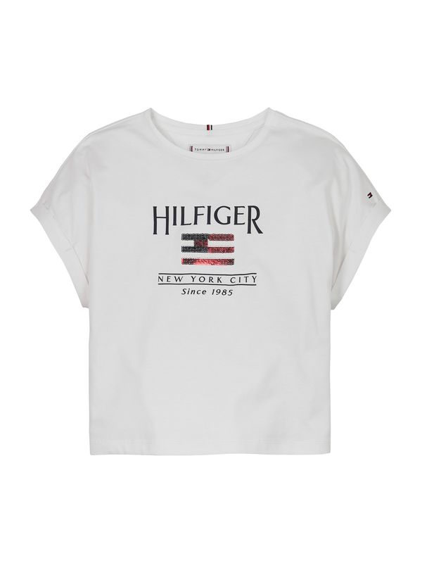 TOMMY HILFIGER TOMMY HILFIGER Majica  modra / marine / svetlo oranžna / bela