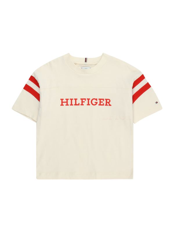 TOMMY HILFIGER TOMMY HILFIGER Majica 'Monotype Varsity'  bež / rdeča