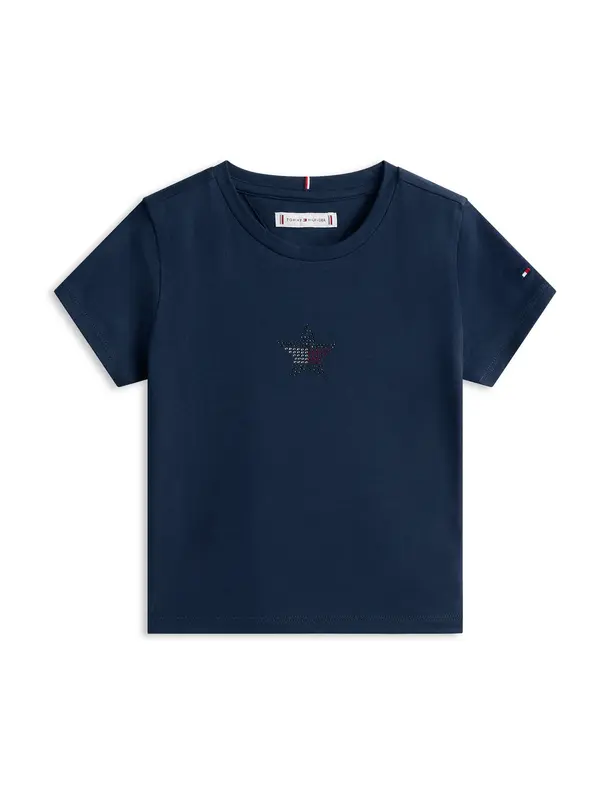 TOMMY HILFIGER TOMMY HILFIGER Majica  mornarska / opal / krvavo rdeča / srebrna