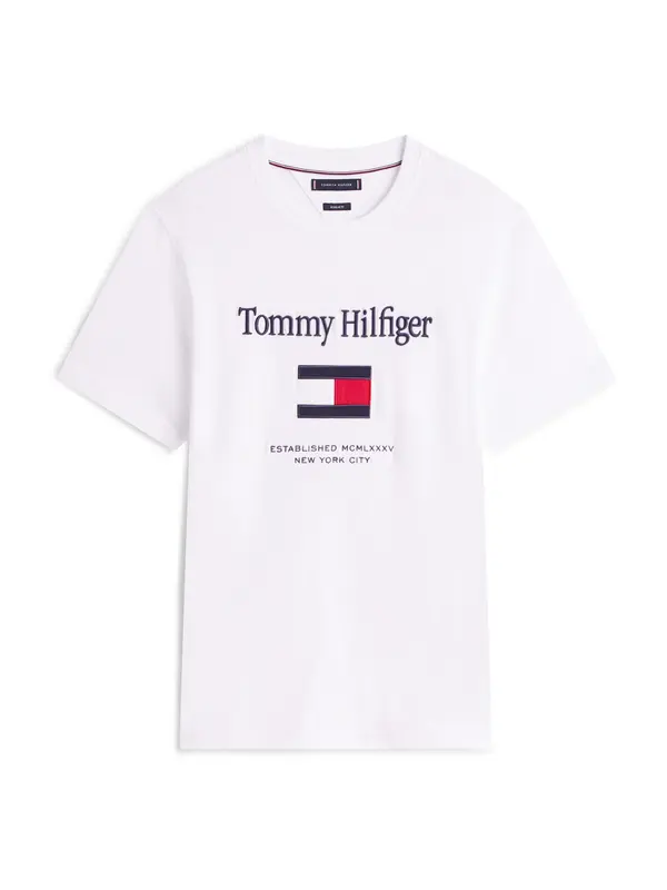 TOMMY HILFIGER TOMMY HILFIGER Majica  mornarska / rdeča / bela