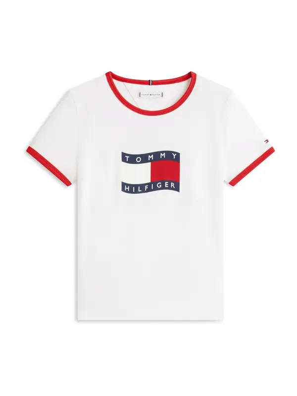 TOMMY HILFIGER TOMMY HILFIGER Majica  mornarska / rdeča / bela