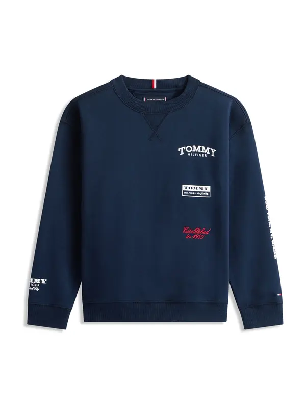 TOMMY HILFIGER TOMMY HILFIGER Majica  mornarska / rdeča / bela