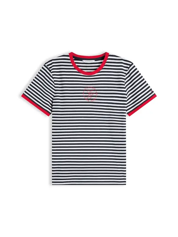 TOMMY HILFIGER TOMMY HILFIGER Majica  mornarska / rdeča / bela