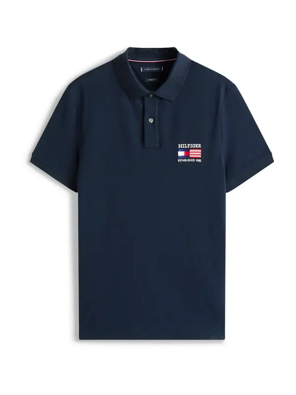 TOMMY HILFIGER TOMMY HILFIGER Majica  mornarska / svetlo rdeča / bela