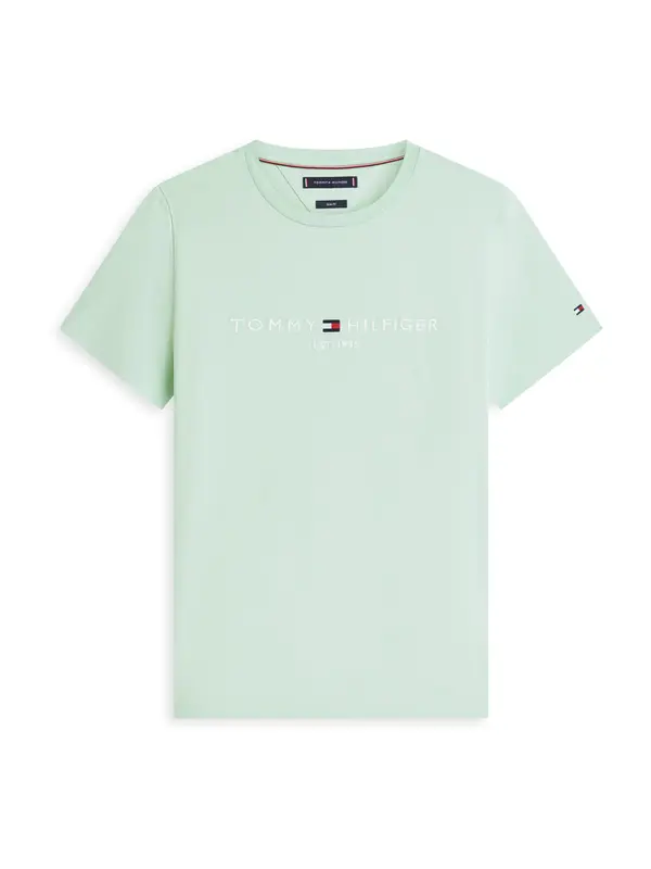 TOMMY HILFIGER TOMMY HILFIGER Majica  mornarska / svetlo zelena / bela