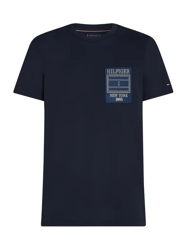 TOMMY HILFIGER TOMMY HILFIGER Majica  mornarska / temno modra / bela