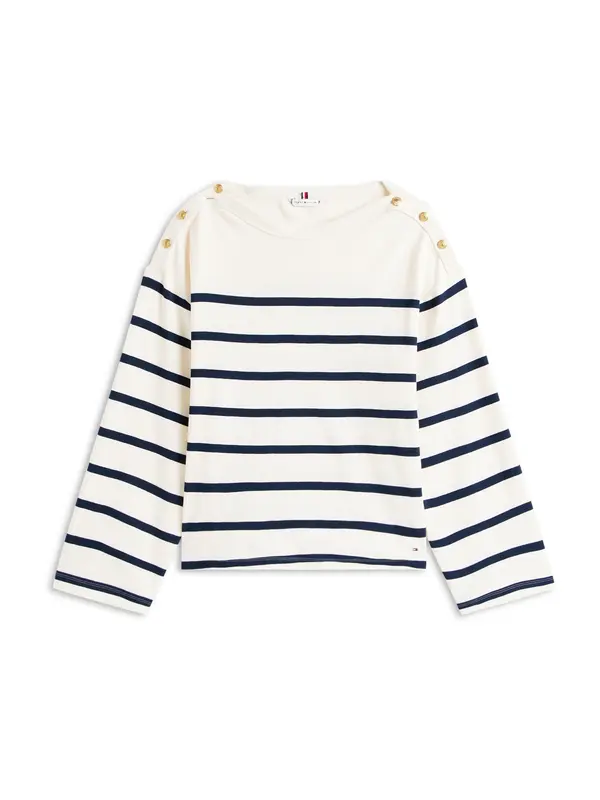 TOMMY HILFIGER TOMMY HILFIGER Majica  mornarska / volneno bela