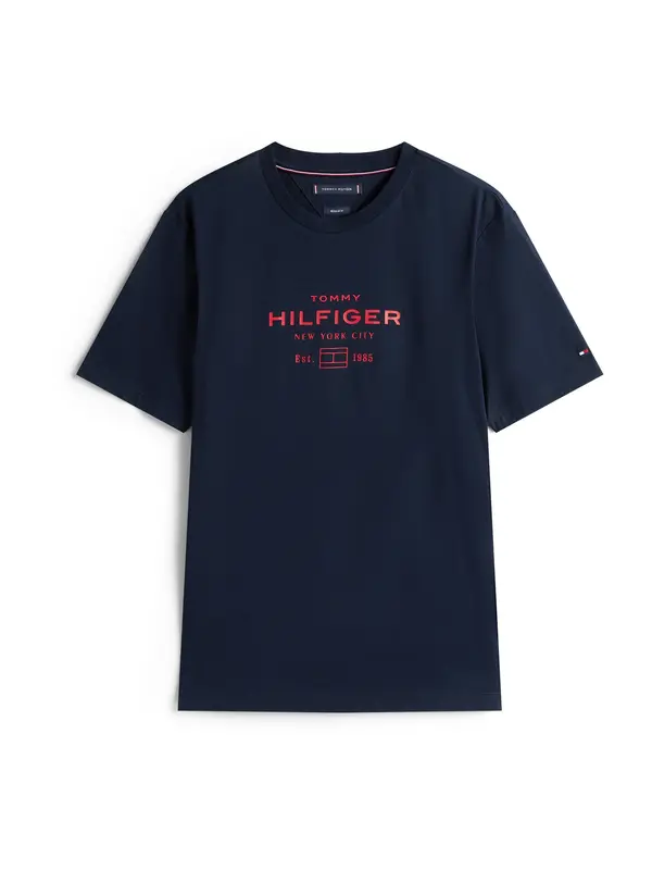 TOMMY HILFIGER TOMMY HILFIGER Majica  mornarska / živo rdeča